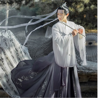 Hanfu Men's Authentic Original Chinese Style Jin-Made Xiaguan Costume Cross-Collar Waist Wei Jin Summer Suit