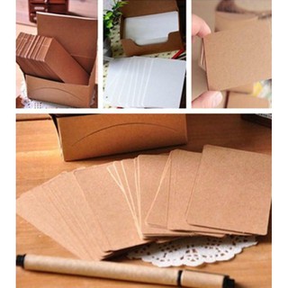 100pcs Blank Kraft Paper Hang Tags Wedding Party Favor Label Price Gift Cards