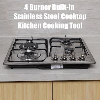 JULY 4 Burner Built-in Cooktop Stainless Steel Gas Stoves Kitchen Natural Gas Hob