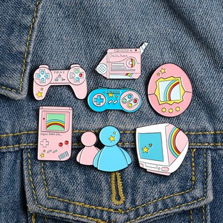 Game Console Gashapon Enamel Pin Cute Cartoon Brooch Humor Badge Denim Jacket Lapel Pins KTXZ335