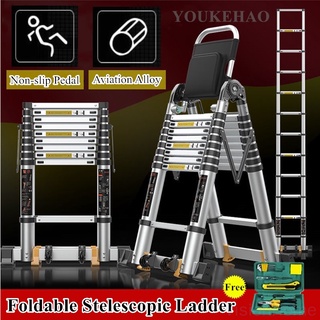 Foldable Stelescopic Step Ladder Folding Aluminum Alloy Thickened Multifunctional Engineering Lifting Platform Ladders