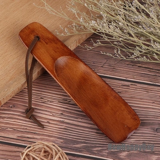 [NewHappyDay] 1pc Solid Wood Shoehorn Natural Wooden Shoe Horn Shoe Lifter