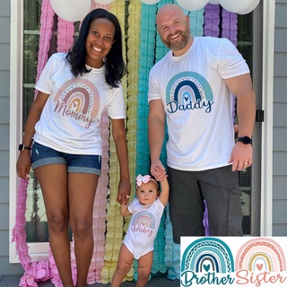 Rainbow Family Matching Outfit rainbow baby/dad/mom/sister/brother T-Shirts Fashion Rainbow Family Set