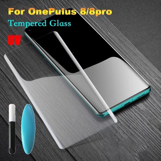 OnePlus 8 7 7T Pro UV Liquid Curved Full Glue Tempered Glass