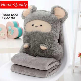 HomeBuddy Ready Stocks !Multi-purpose Huggy Plush Blanket + Hand Warmer+Pillow
