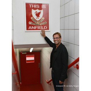 Liverpool "THIS IS ANFIELD" Anfield Stadium team logo, Klopp, Mane, Salah photo frame table set