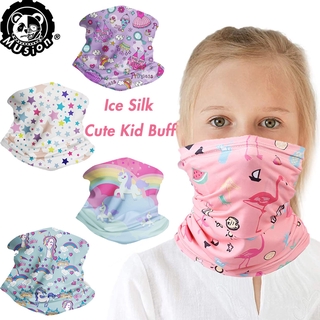 Baby Girl Ice Silk Fabric Soft Mask Quick-Drying Children Buff Anti Dust UV Bandana Head Scarf Face Scarf Gift For Children