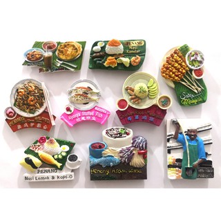 [Shop Malaysia] Magnets Food Fridge Magnets ~ Canai Bread, Char Koey Teow, Rice, Pull Tea, Satay, Cendol