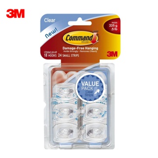 3M 17006CLR-VP Mini Clear Hooks With Clear Strips