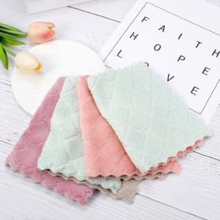 （10 pcs） Kitchen Towel Absorbent Thicker Soft Microfiber Hoom Table kitchen Dishcloths / Car Glass Washing Household Cleaning Micro Fiber Wipe Cloths