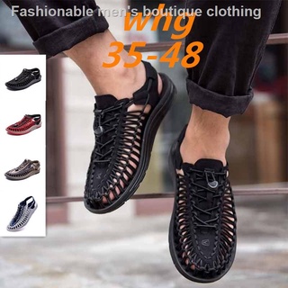 ▥Keen Uneek Flat-M Couple Fashion Sandals Beach Shoes / Black Size 35-46