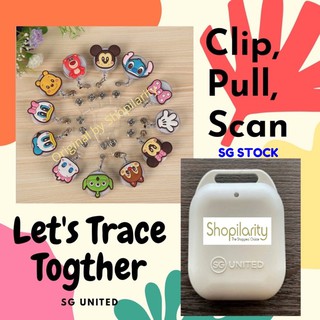 [SG READY STOCK] TRACE TOGETHER TOKEN Retractable Disney Cartoon Clip Hook - PULL AND SCAN EASILY