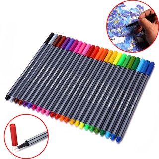 ✿bbyes✿New 24 Colors 0.4mm Fineliner Pens Color Fineliners Set Art Painting Markers Pen