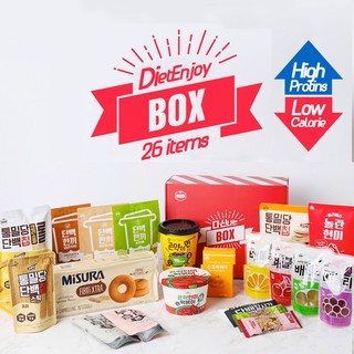 [Dashin] Diet Enjoy Box 26 items of Korean High protein&low calories assorted snack diet food
