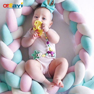 Ossayi Baby Safe Sleeping Baby Bed Bumpers Soft Baby Cot Protector Braid Pillow Cushion
