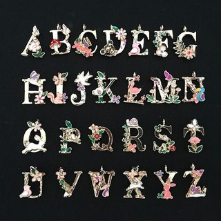 Boom✿26 Letters Initial A-Z Alphabet Charms Pendant Garden Fairy Tale Jewelry Making