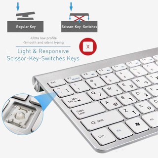 USB▽Wireless-Keyboard Hebrew Compact-Size Laptop Android-Box Portable Desktop No Lsrael Low-Noise