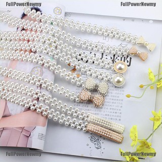 DAYDAYTO Women Ladies Pearls Crystal Beads Chain Belt Stretchy Flower Buckle Waistband [FASHION]