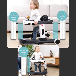 [SG SELLER] Baby Walkers Prevent O-Legs Multi-Function Anti Fall Anti Rollover Walking Trolley With Music Toy Plate