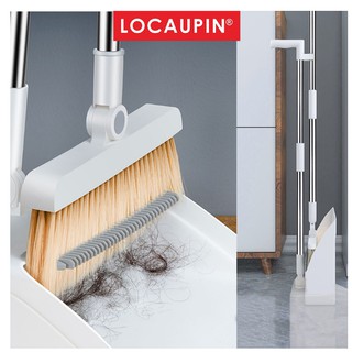 Locaupin Home Kitchen office Floor Broom Dustpan Set Outdoor Broom Set Self-Cleaning Dustpan Teeth Sweeping Tools