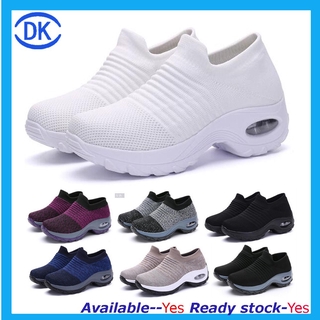 (DNK) Women shoes air cushion flying knitting sports shoes casual socks shoes