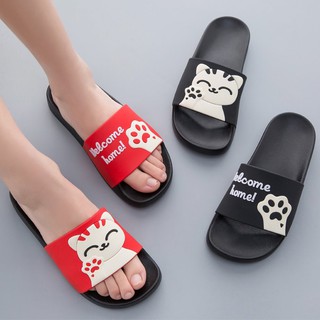 TMR🌱Soft Soled Men Women Summer Cute Cat Pattern Non-slip Couple Slippers