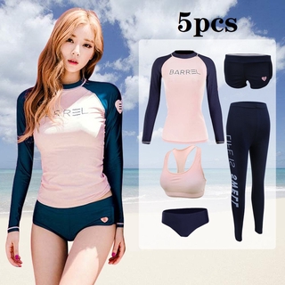 5pcs Korean waterproof women's wetsuits snorkeling swimsuit suits jellyfish clothes