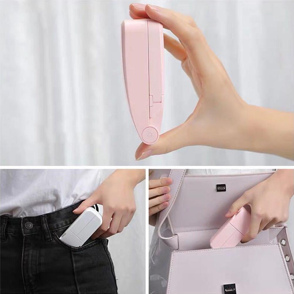 Portable USB Rechargeable Dual Heads Travel Folding Hand Held Home Mini Fan