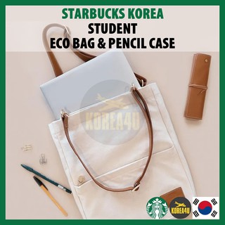[Starbucks Korea] Student 2Way Eco Bag Shoulder Bag Backpack / Leather Pencil Case