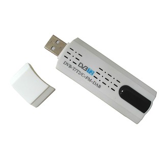 Digital Satellite DVB T2 USB TV Stick Tuner with Antenna Remote -White
