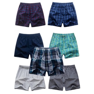 7 Pcs/Lot Plaid Boxer Men Underwear Shorts Cotton Underpants High Quality Male Loose Plus Size Sexy Soft Breathable