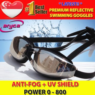 Aryca Reflective Normal Vision Optical Prescription Swimming Goggles UV Protect