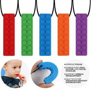 Chewing Brick Silicone Sensory Chew Necklace Pendant helps biting for Autism