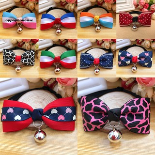 【OPHE】Cute Lovely Bowtie Dog Cat Pet Puppy Adjustable Bowknot Necktie Collar with Bell