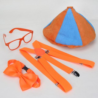 Children's Role Strap Hat Glasses Blippi Party Set Birthday Theme Bow Decorations Playing (4)
