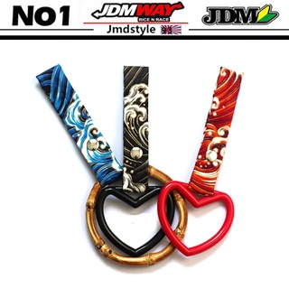 Car Tow Ring Handle Strap Charm Round JDM Tsurikawa Ring Japanese Handle Strap Charm Drift Toy Car Styling