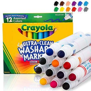 Crayola Ultra-Clean Washable Markers (12 Assorted Colours)