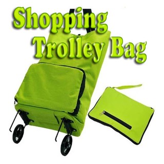[SG Ready Stock] Foldable Lightweight Shopping Trolley with Wheels / Portable Cart Tote Bag / Birthday gift