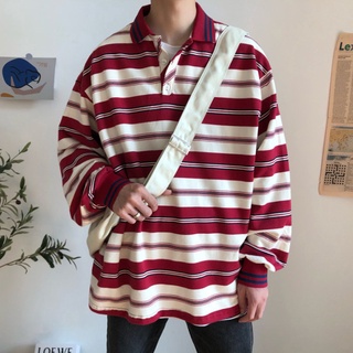 Men's Autumn Tide Brand Stripe Polo Shirt