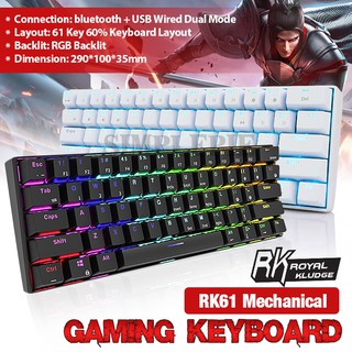HTE Royal Kludge RK61 Bluetooth Wired Dual Mode 60% RGB Mechanical Gaming Keyboard