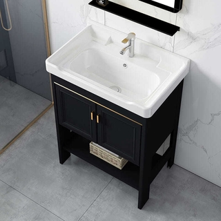 Balcony small-sized floor-type wash basin cabinet combination toilet wash table wash basin ceramic basin simple