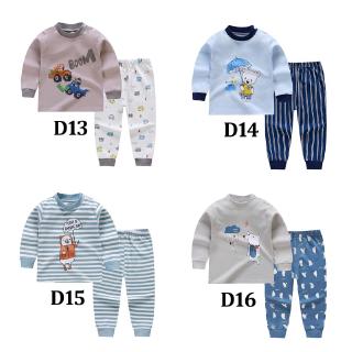 Kids Boys And Girls Nightwear Set Cartoon Animal Long Sleeve Tops+Pants Sleepwear Set Boys Pajamas Set (2)