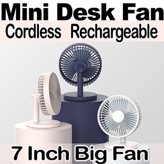 Wireless cordless 7 inches mini desk fan portable long lasting fan