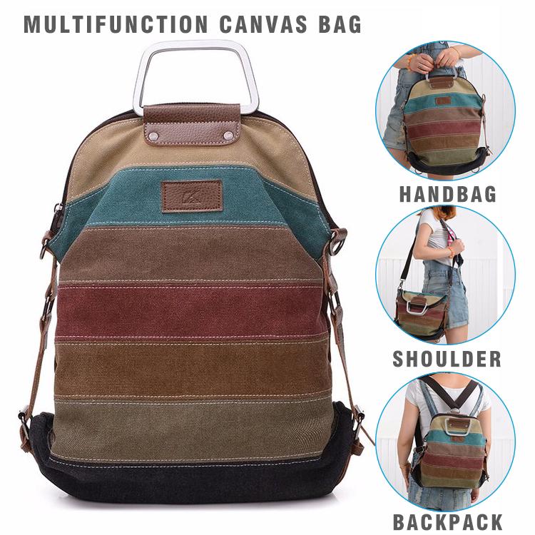 High Quilty Women Canvas Bag Handbag Sling Bag Backpack 3 In 1 Lady Bag