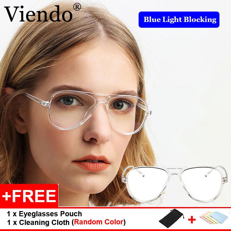Classic Aviator Frame Spectacles Women Men Anti Blue Light Computer Eyeglasses