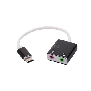 USB C Type C Type-C External Sound Card Hi-Fi Magic Voice 7.1 CH Audio Card Adapter USB-C to Jack 3.5mm Earphone Microphone Speaker for Laptop Macbook Pro(Black)