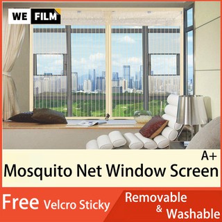 【Ready Stock】Mosquito Net Self-Adhesive Anti-Mosquito Insect Lace Fiberglass Mesh With Zipper Velcro Stick Window Net Suitable For Prevent Dengue Fever