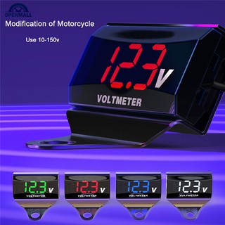 OM 12-150V Motorcycle LED Display Digital Voltmeter Scooter Car Voltage Bracket Gauge Panel Meter