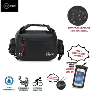 [FREE GIFTS] 33) HIGH QUALITY 10L SNIPER WATERPROOF Bag IP X6 2in1 DRY BAG, OUTDOOR BAG, Rider Bag, Chest Bag, Waist bag