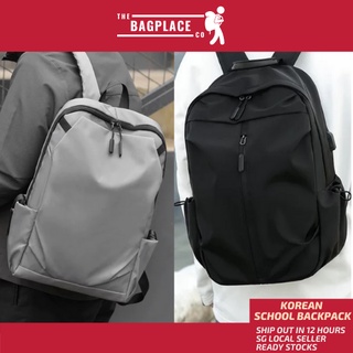 "TheBagPlaceSG" Light-Weighted Back Support Laptop Backpack Waterproof Backpack 2 Design 3 colours available "Sg Stocks"